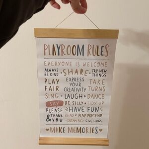 Playroom Rules Hanging Sign